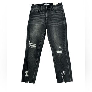 Kancan Distressed Black Faded Jeans